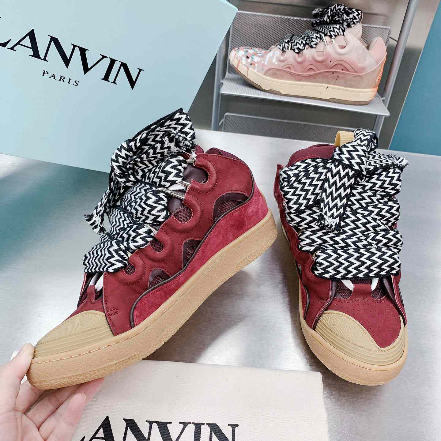 Lanvin Leather Curb Sneakers - DopestKickz