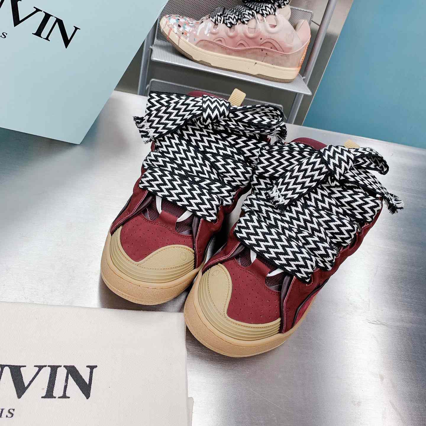 Lanvin Leather Curb Sneakers - DopestKickz