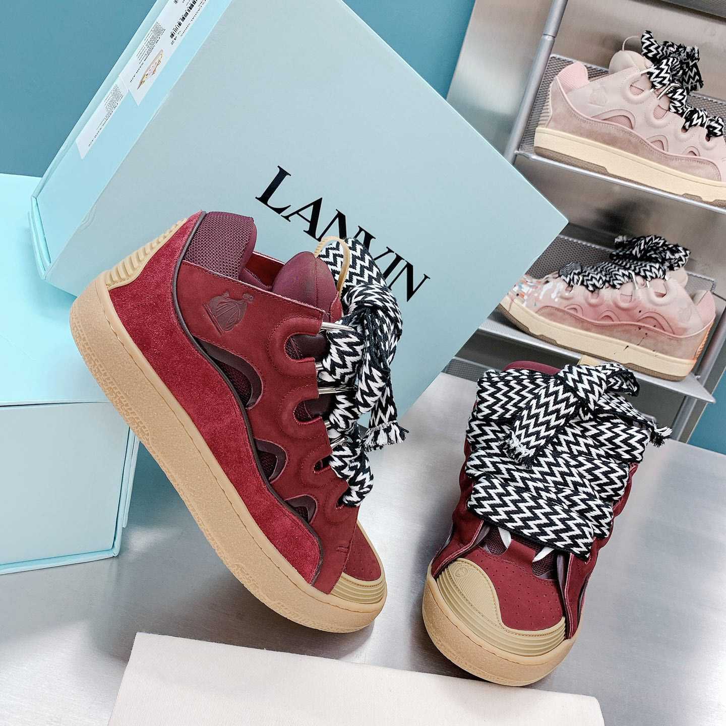 Lanvin Leather Curb Sneakers - DopestKickz