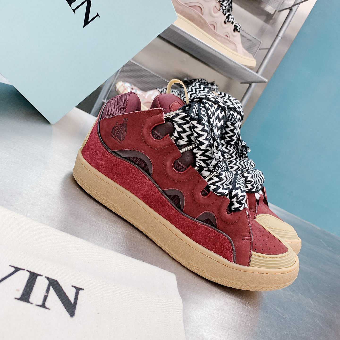 Lanvin Leather Curb Sneakers - DopestKickz