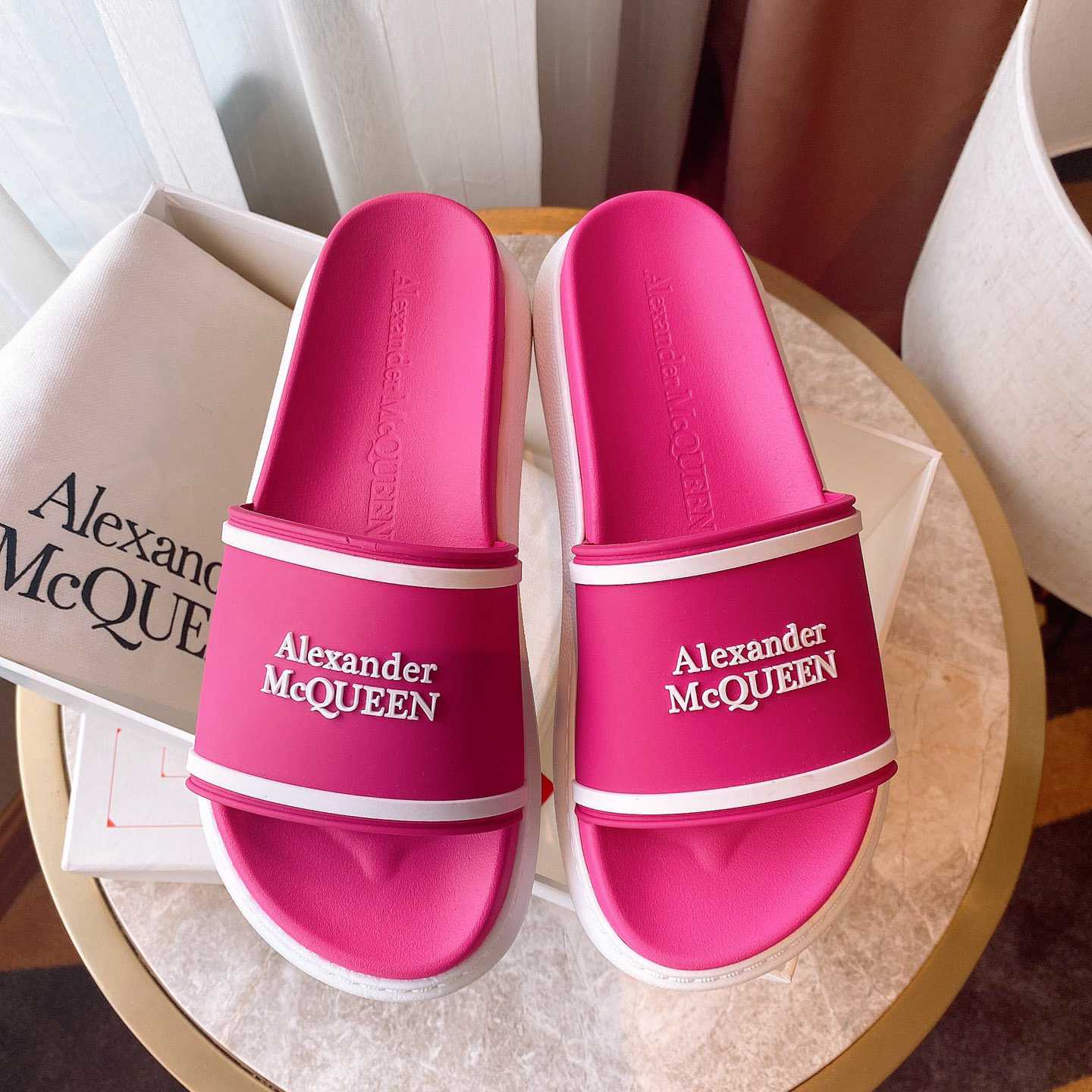 Alexander Mqueen Oversized Hybrid Signature Slide  - DopestKickz