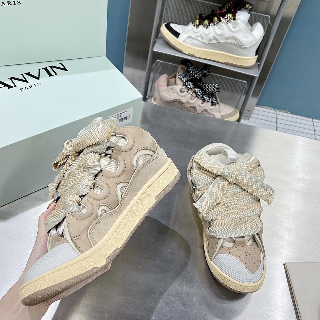 Lanvin Leather Curb Sneakers - DopestKickz