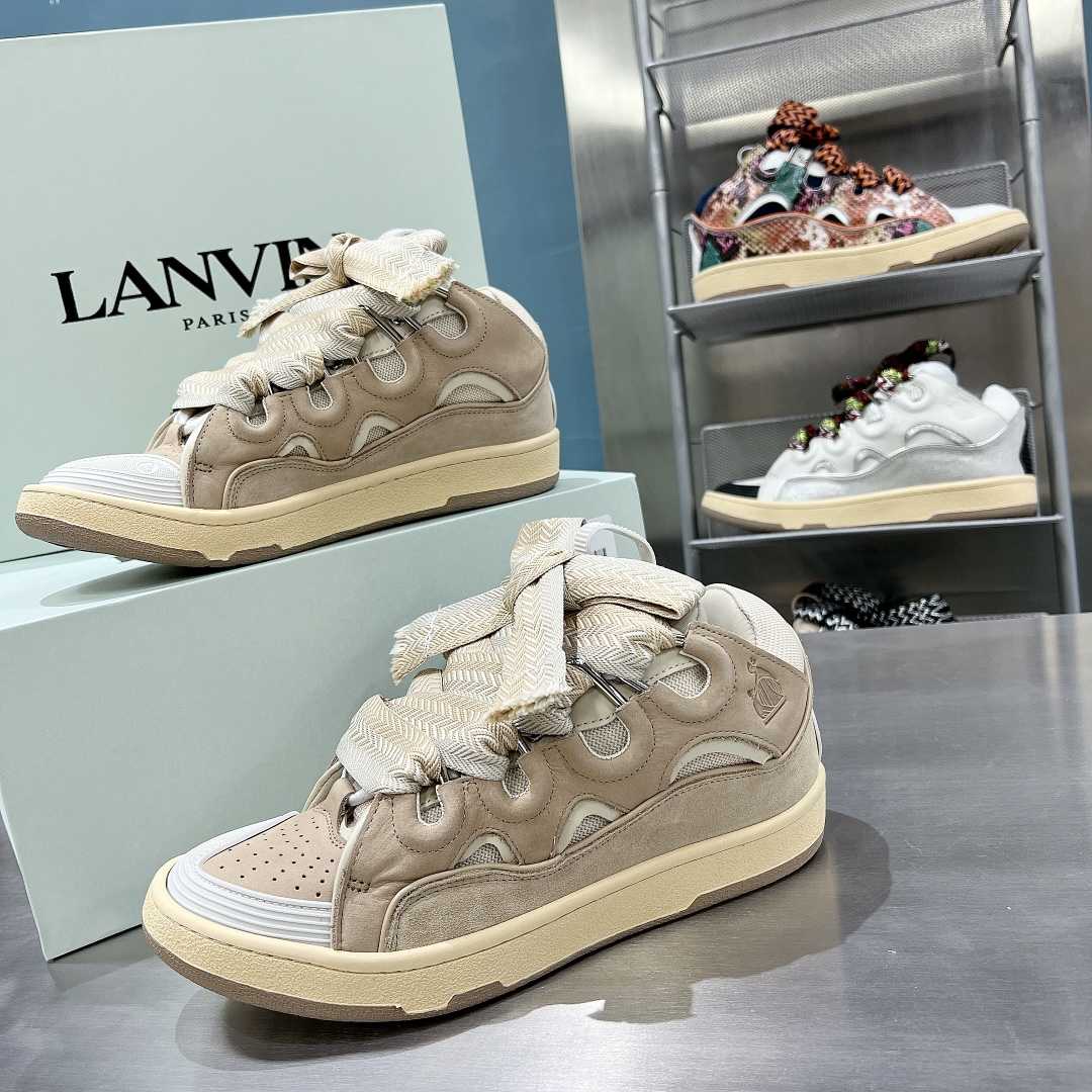 Lanvin Leather Curb Sneakers - DopestKickz