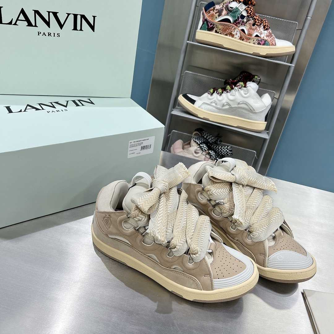 Lanvin Leather Curb Sneakers - DopestKickz