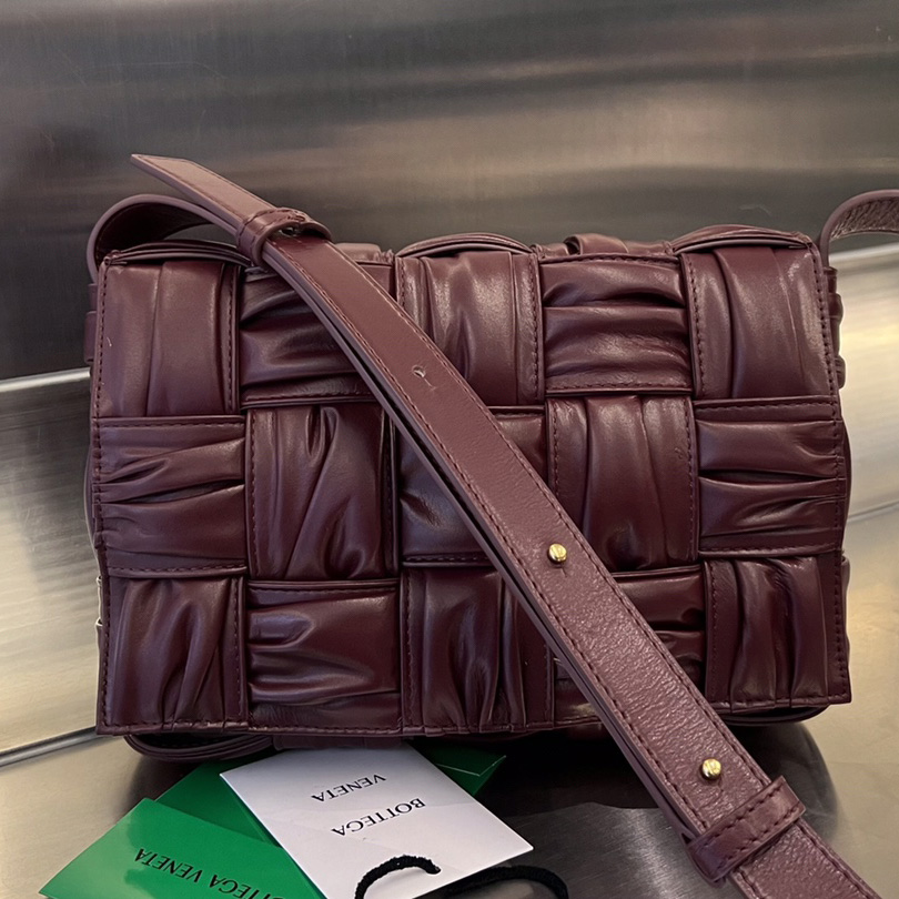 Bottega Veneta Cassette Foulard Intreccio Leather Cross-Body Bag - DopestKickz