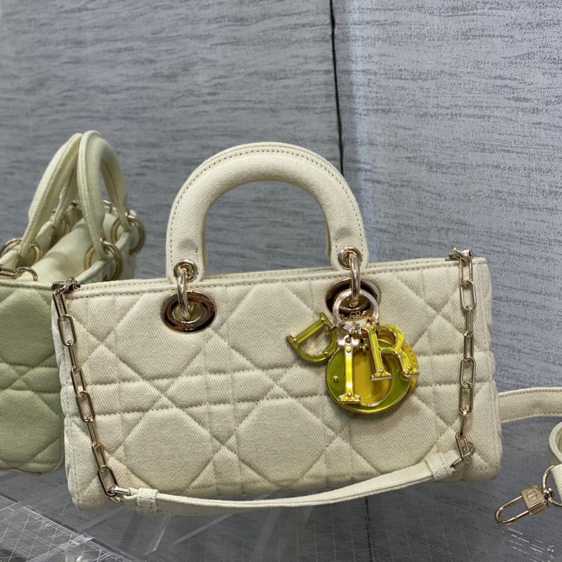 Dior Denim Macrocannage Lady D-Joy Yellow(26*6*14cm) - DopestKickz