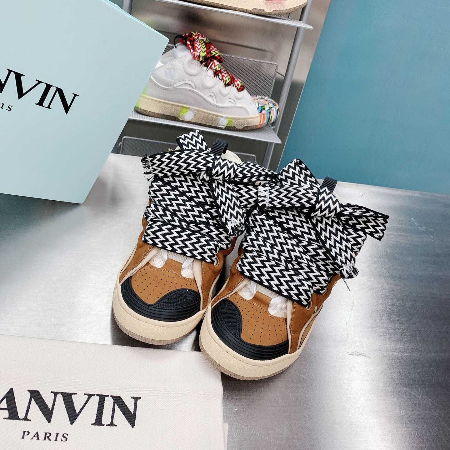 Lanvin Leather Curb Sneakers - DopestKickz