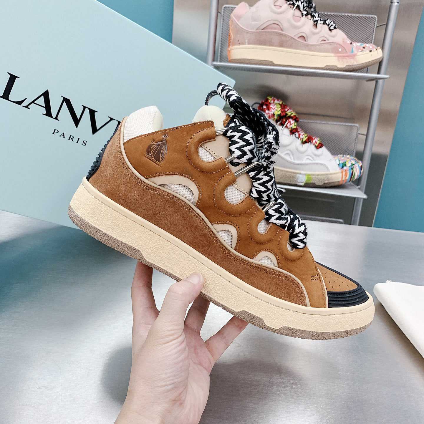 Lanvin Leather Curb Sneakers - DopestKickz