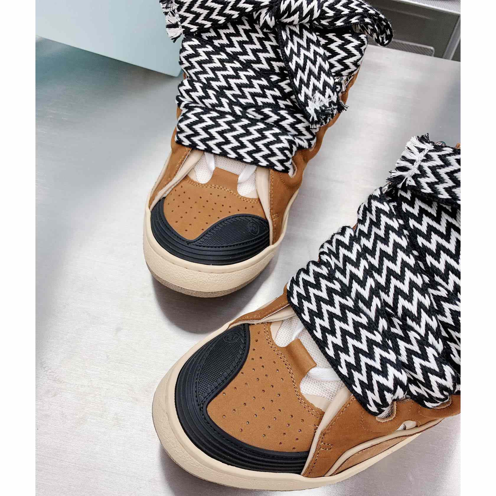 Lanvin Leather Curb Sneakers - DopestKickz