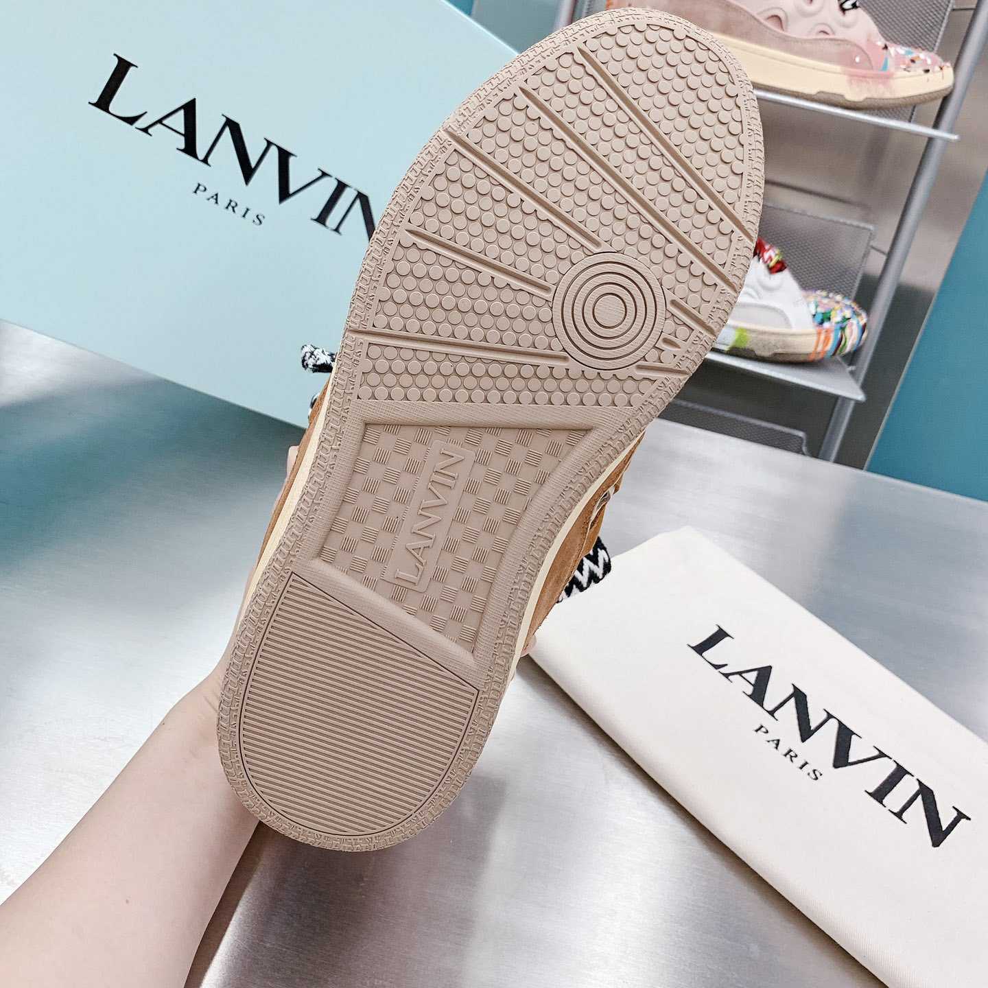 Lanvin Leather Curb Sneakers - DopestKickz