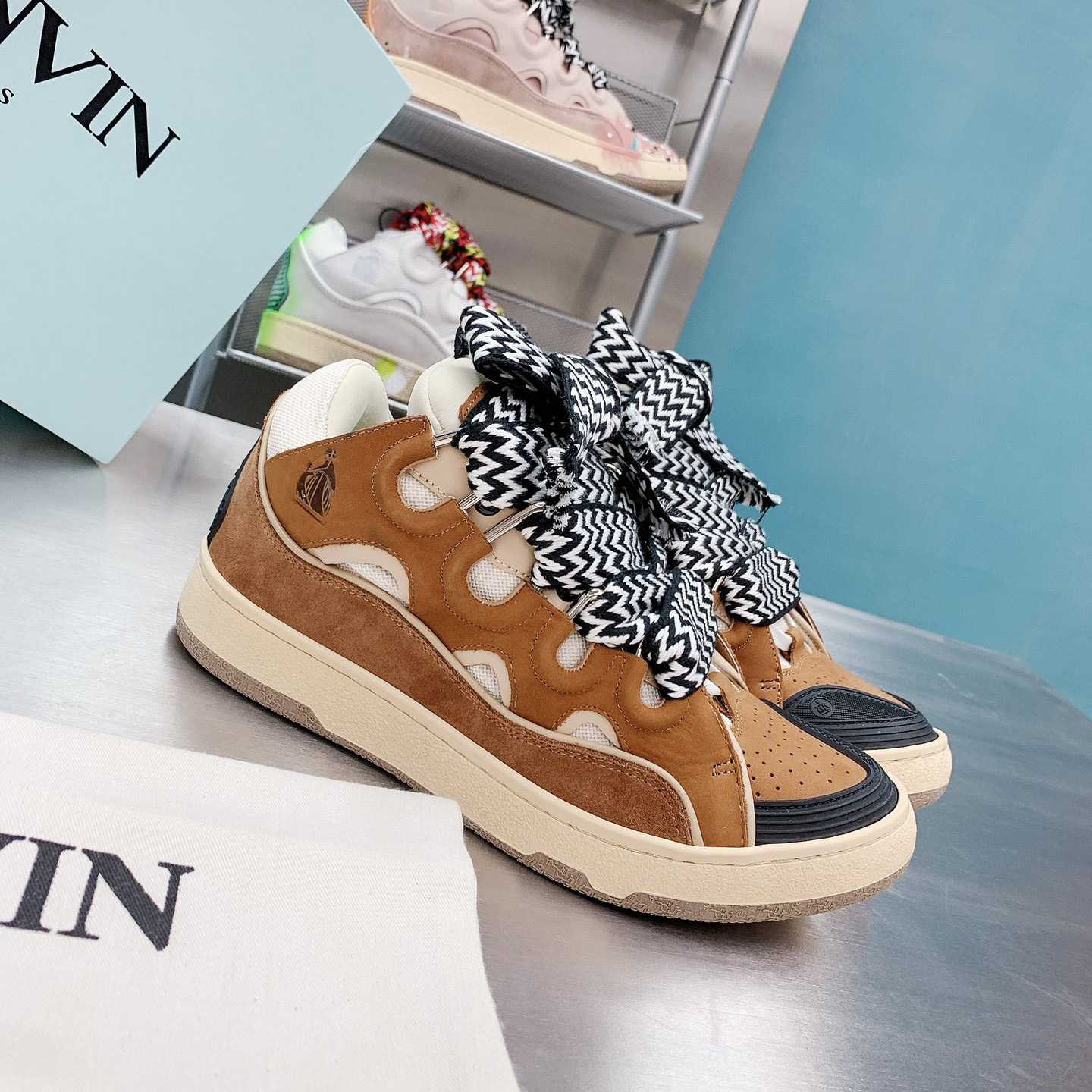 Lanvin Leather Curb Sneakers - DopestKickz