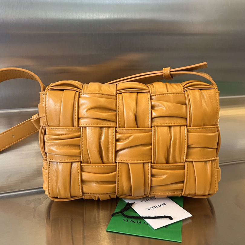 Bottega Veneta Cassette Foulard Intreccio Leather Cross-Body Bag - DopestKickz