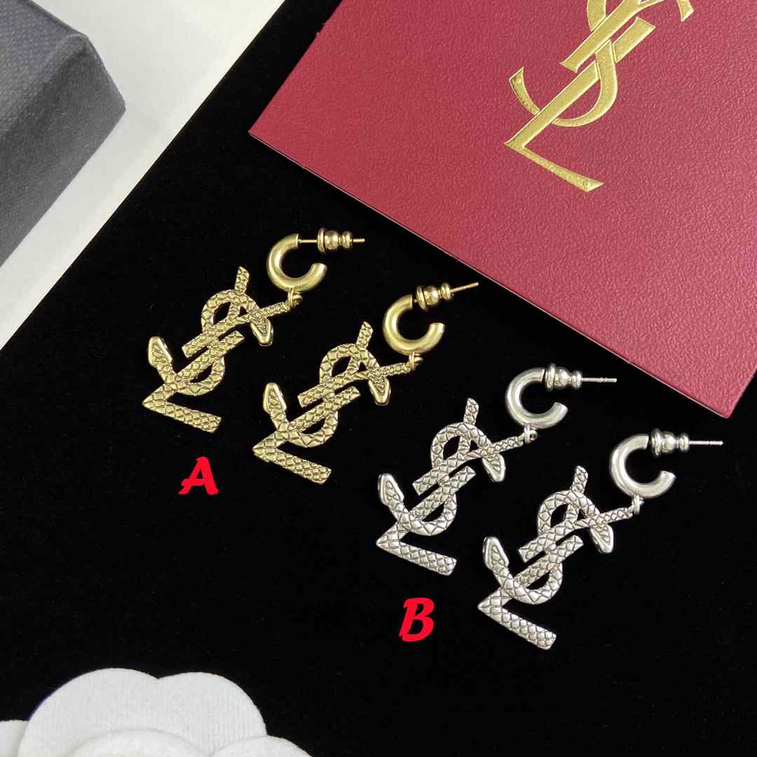 Saint Laurent YSL Logo Earrings - DopestKickz