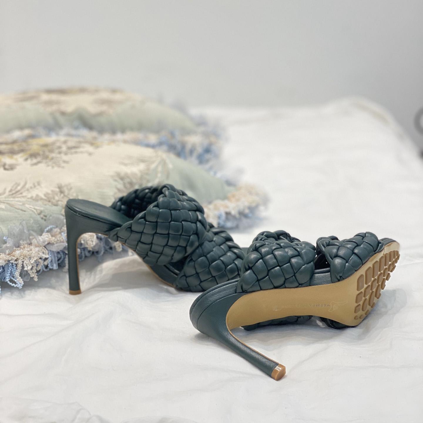 Bottega Veneta Curve Twisted And Padded Intreccio Leather Mules - DopestKickz