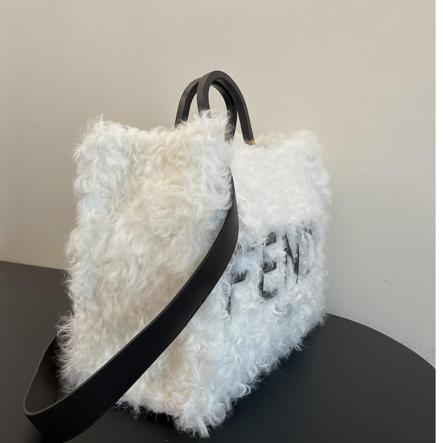 Fendi Sunshine White Mohair Shopper (35-17-31cmcm)   - DopestKickz