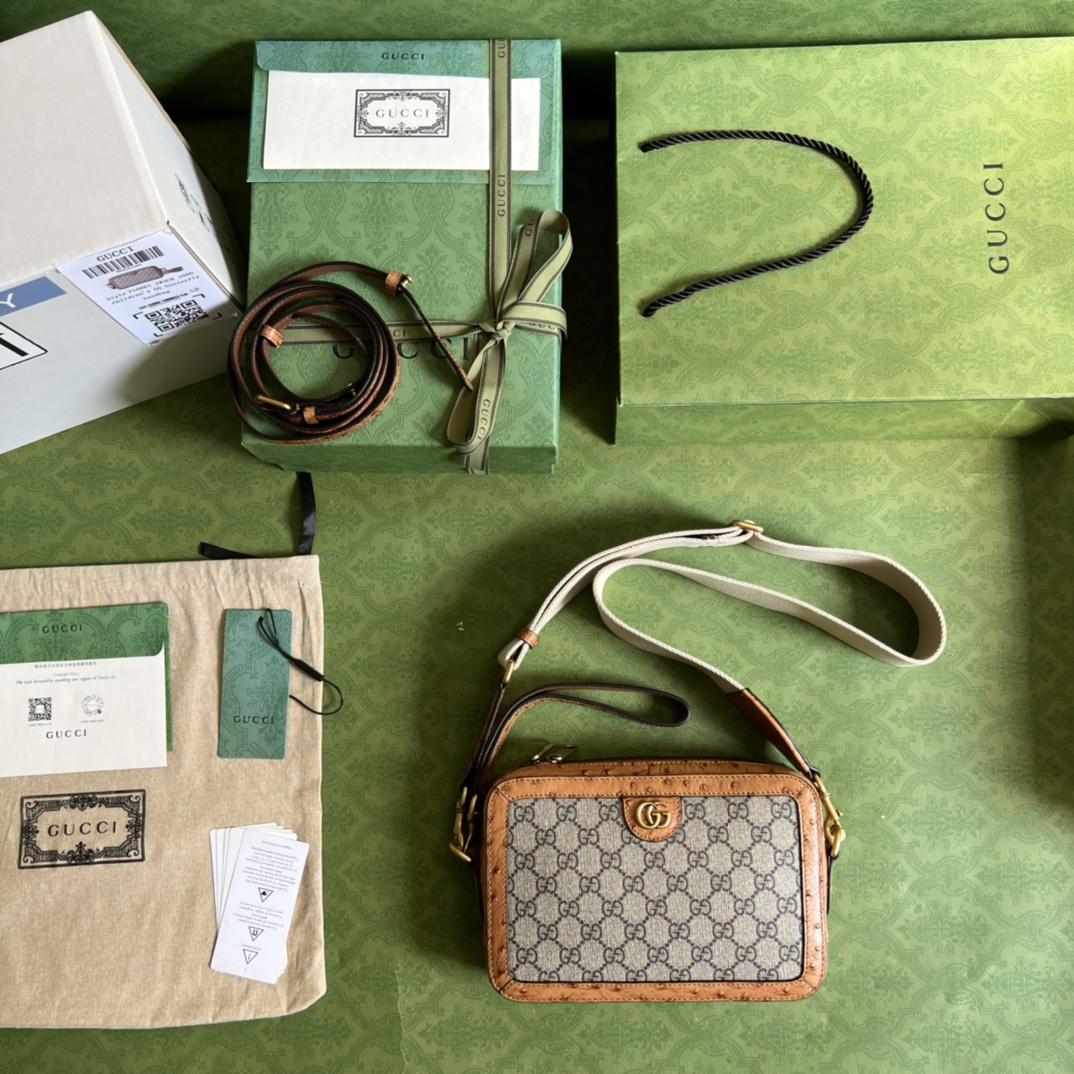 Gucci Python Trim Shoulder Bag With Double G (23.5x 16x 4.5cm) - DopestKickz