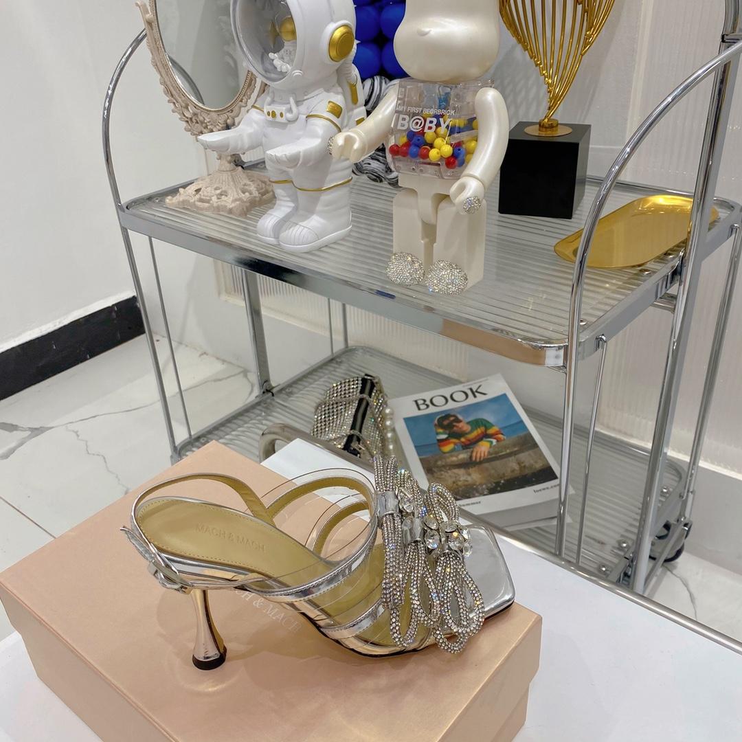 Mach & Mach White Triple Bow Metallic Leather Sandals - DopestKickz