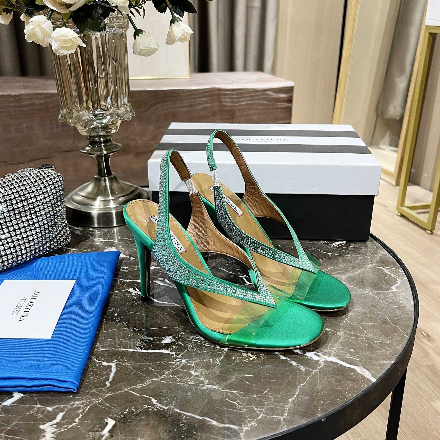 Aquazzura Izzy Plexi Sandal 105 - DopestKickz