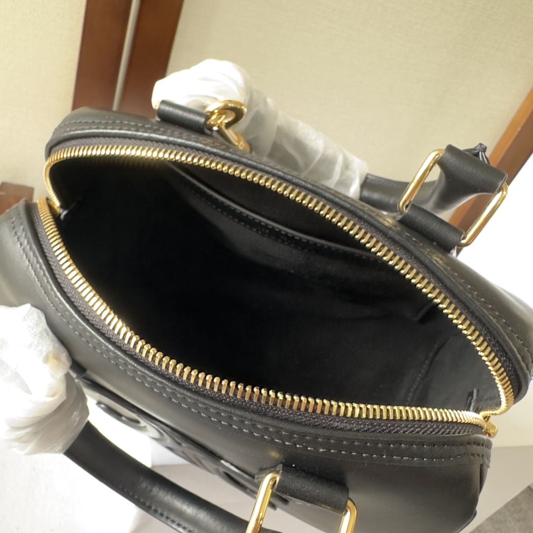 Celine Small Boston Cuir Triomphe In Smooth Calfskin Black - DopestKickz
