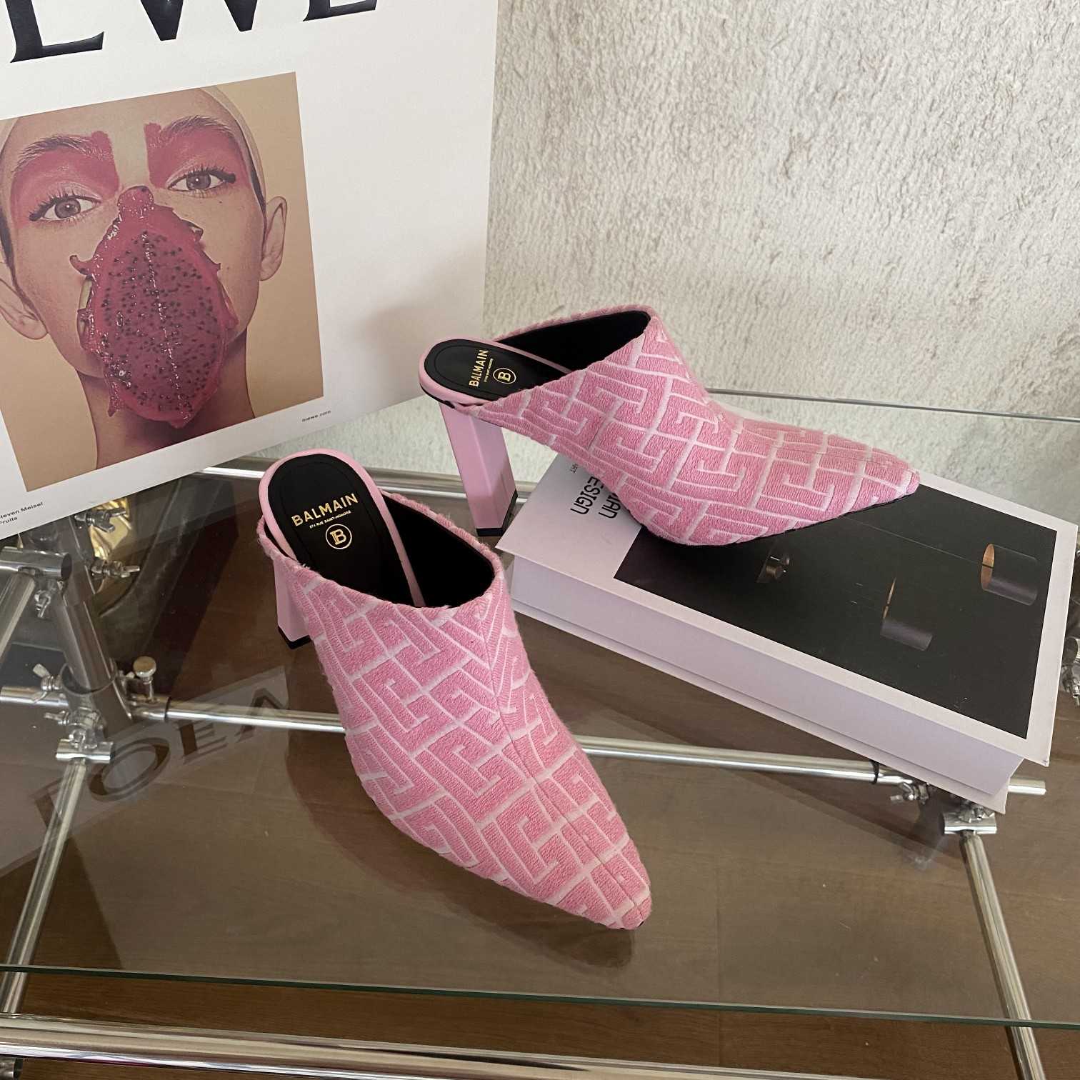 Balmain Monogram-Print Heeled Mules - DopestKickz