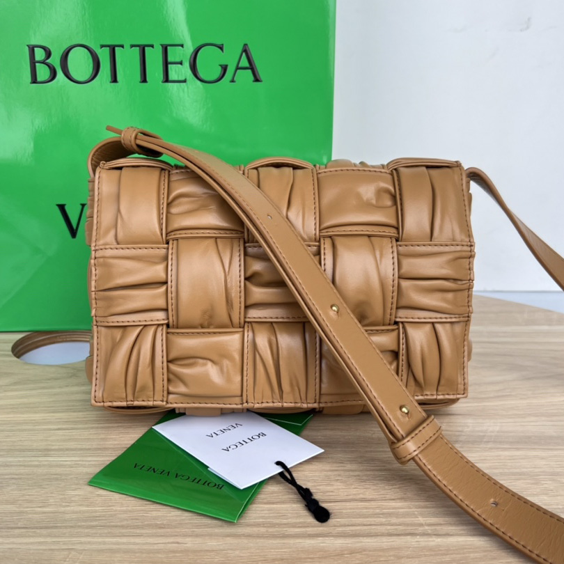 Bottega Veneta Cassette Foulard Intreccio Leather Cross-Body Bag - DopestKickz
