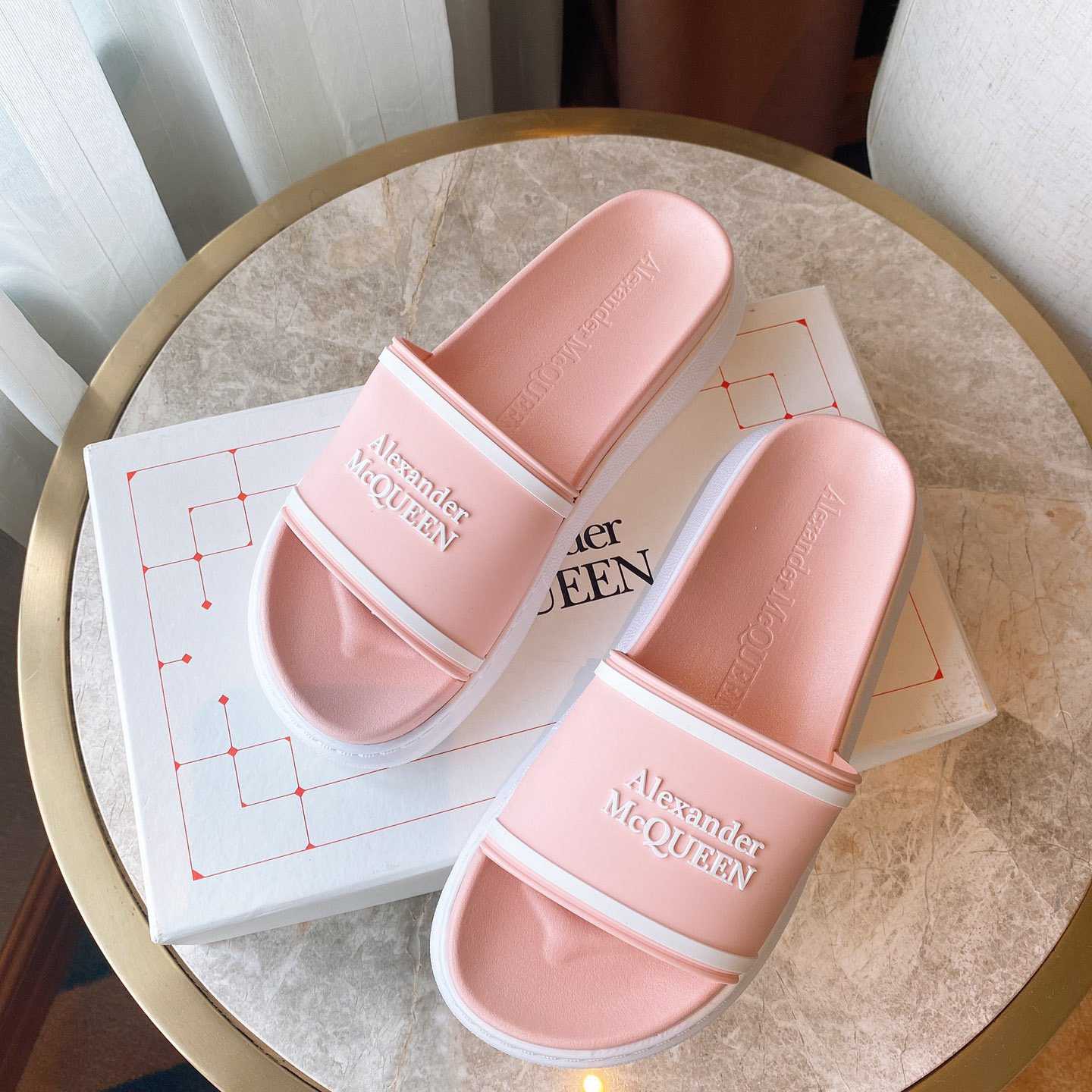 Alexander Mqueen Oversized Hybrid Signature Slide  - DopestKickz