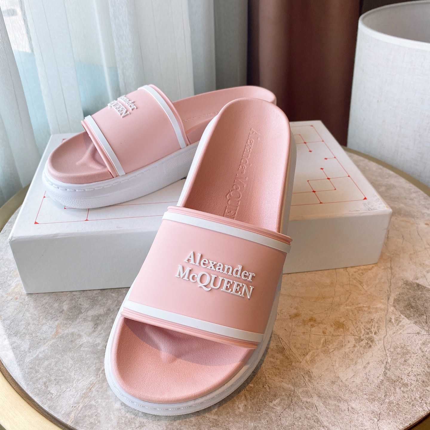 Alexander Mqueen Oversized Hybrid Signature Slide  - DopestKickz