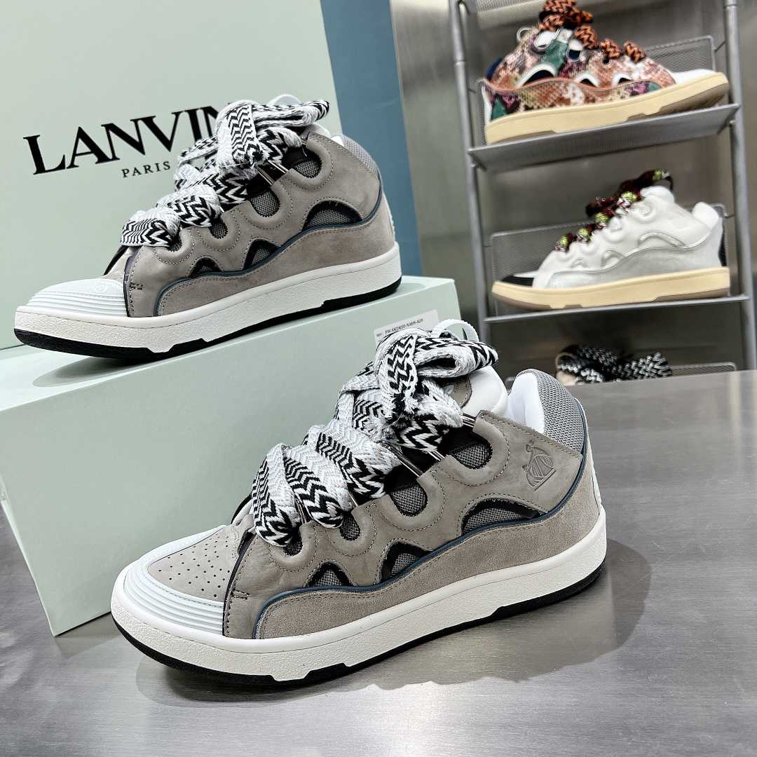 Lanvin Leather Curb Sneakers - DopestKickz