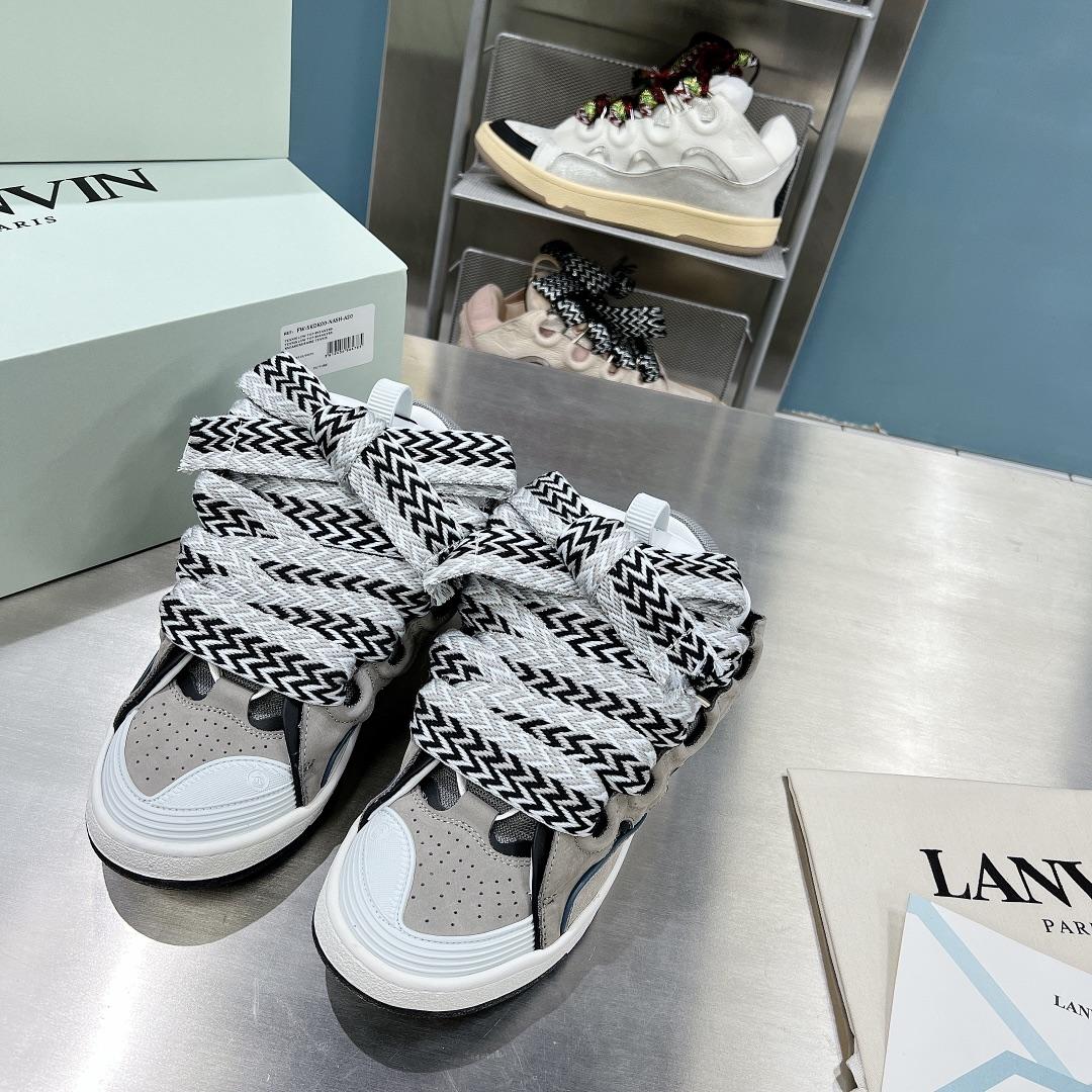 Lanvin Leather Curb Sneakers - DopestKickz