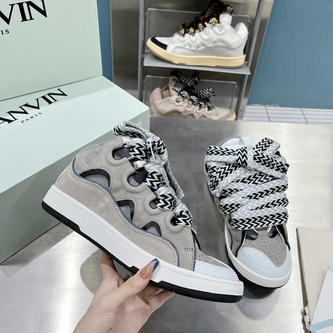 Lanvin Leather Curb Sneakers - DopestKickz