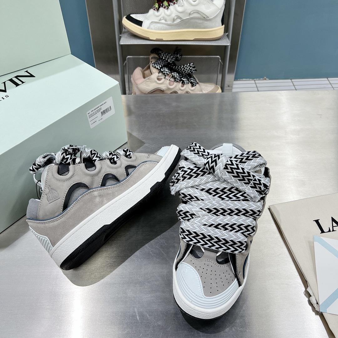 Lanvin Leather Curb Sneakers - DopestKickz