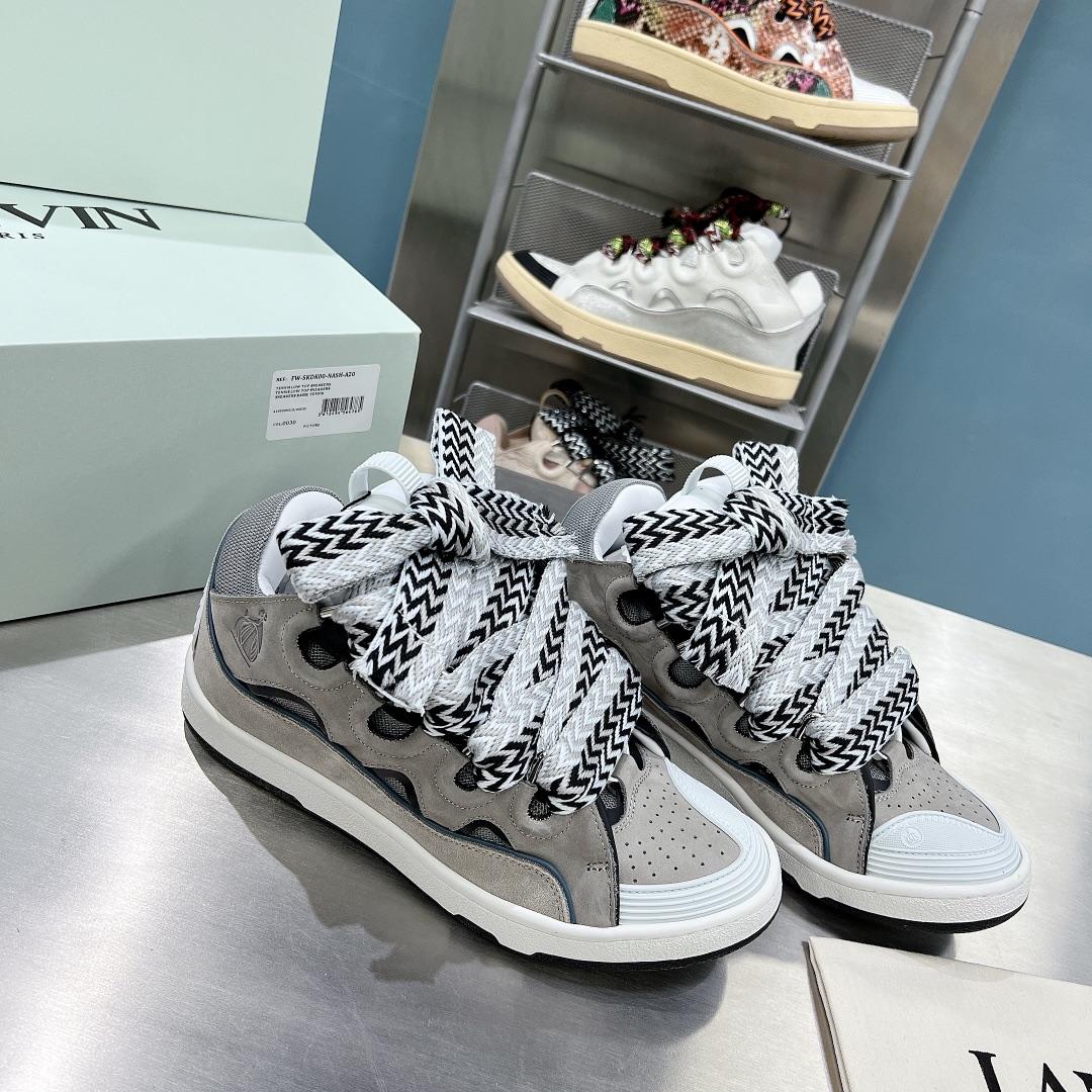 Lanvin Leather Curb Sneakers - DopestKickz