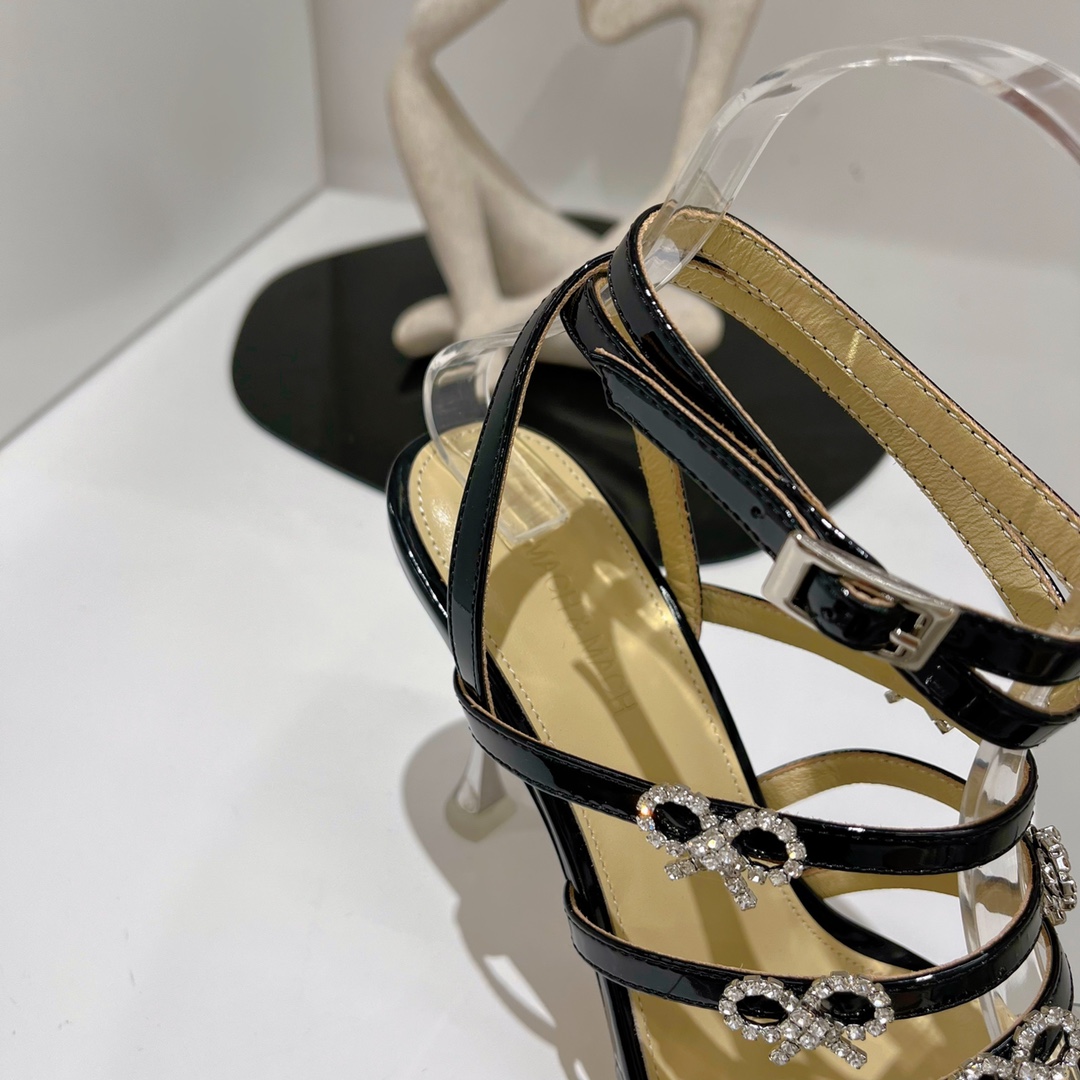 Mach & Mach Black Queen 85mm Heeled Sandals - DopestKickz