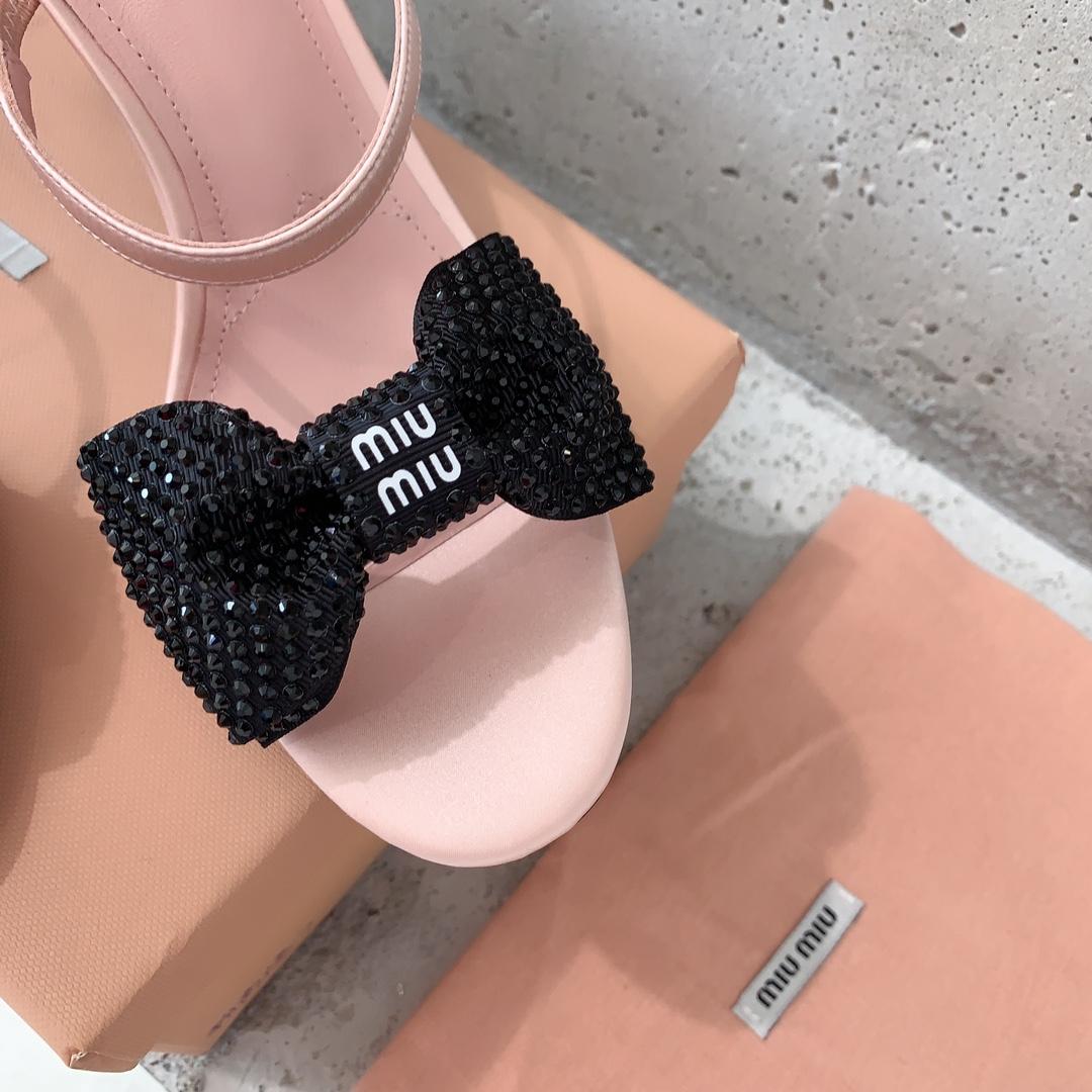 Miu Miu Satin Bow Sandals - DopestKickz