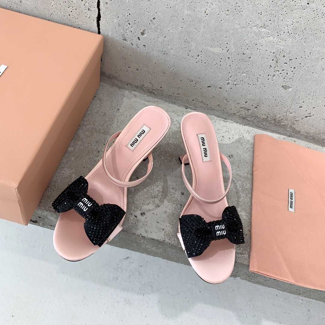 Miu Miu Satin Bow Sandals - DopestKickz