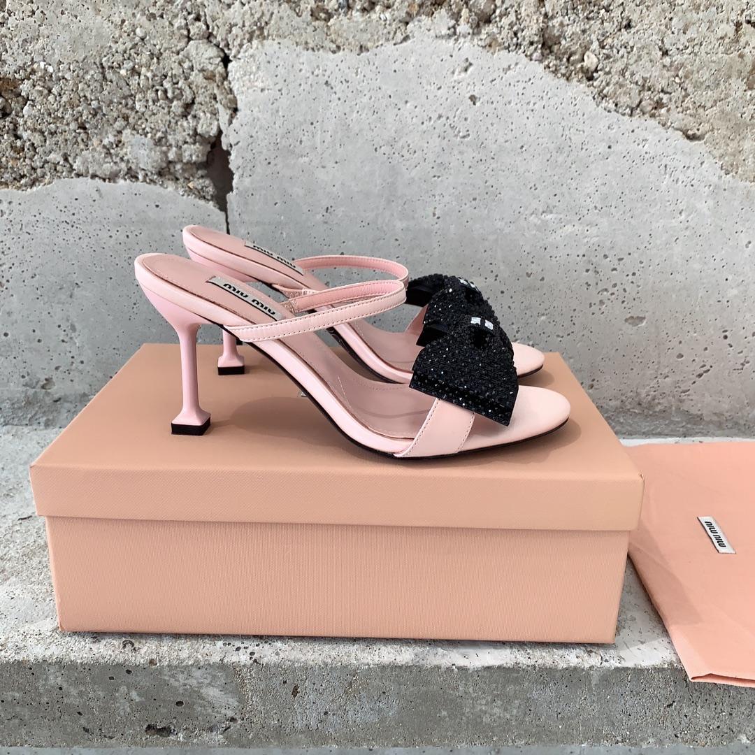 Miu Miu Satin Bow Sandals - DopestKickz