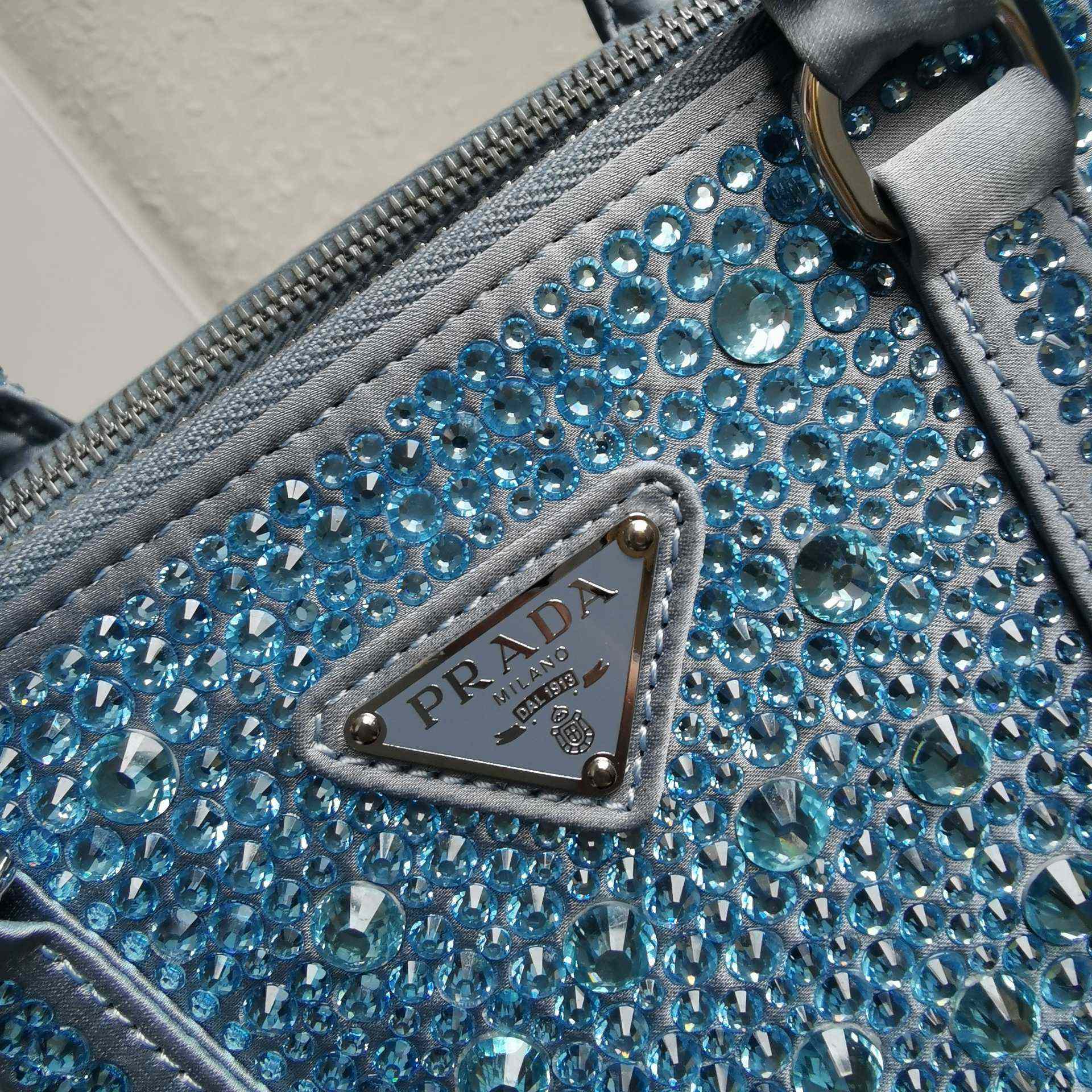 Prada Galleria satin Mini-Bag With Crystals - DopestKickz