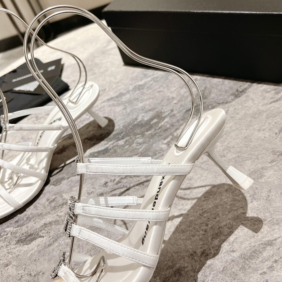 Alexander Wang Nala 65/80 Logo Sandal In Satin - DopestKickz