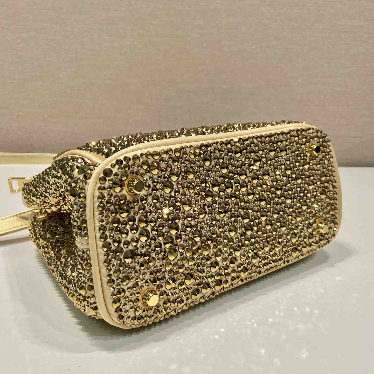 Prada Galleria Satin Mini-bag With Crystals - DopestKickz