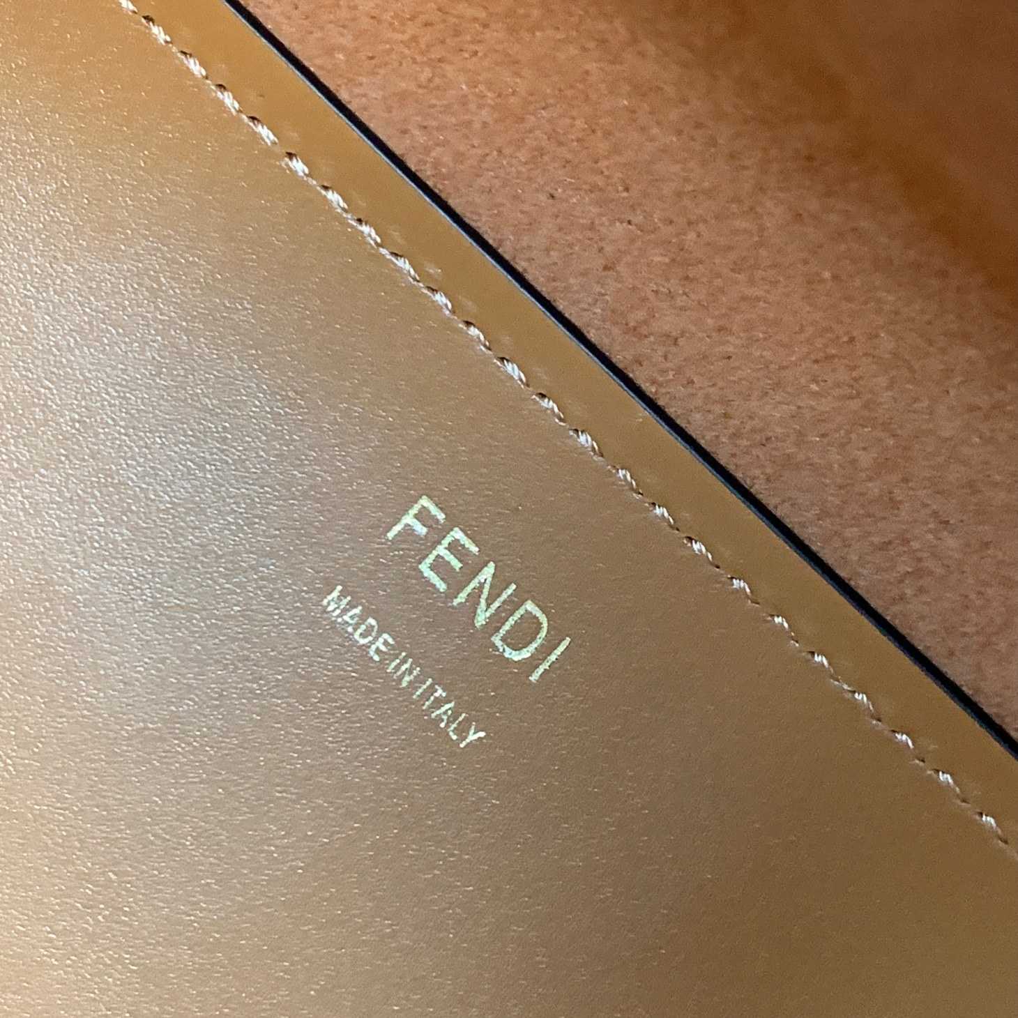 Fendi Sunshine Medium Light Brown Leather And Elaphe Shopper Bag - DopestKickz