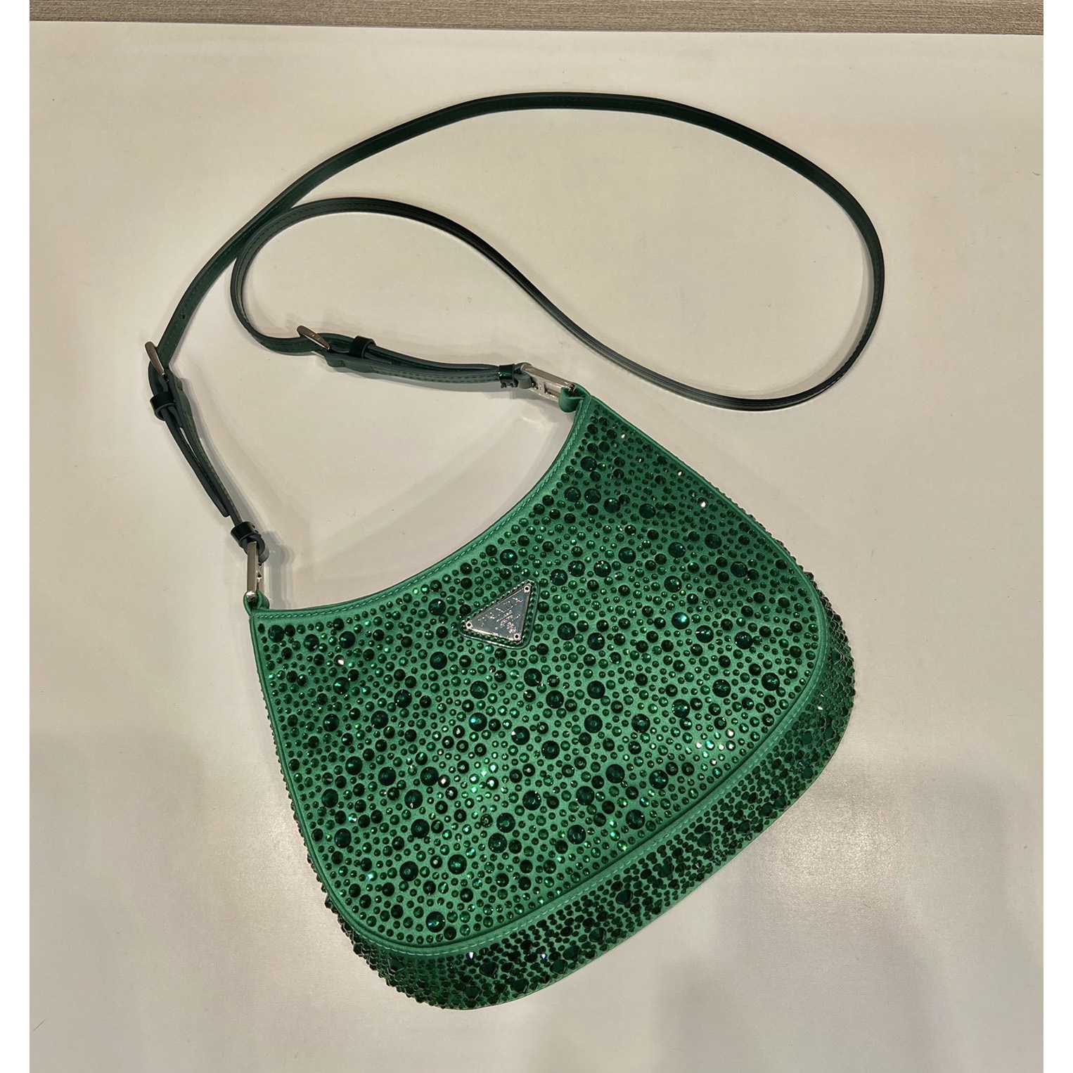 Prada Cleo Satin Bag With Crystals - DopestKickz