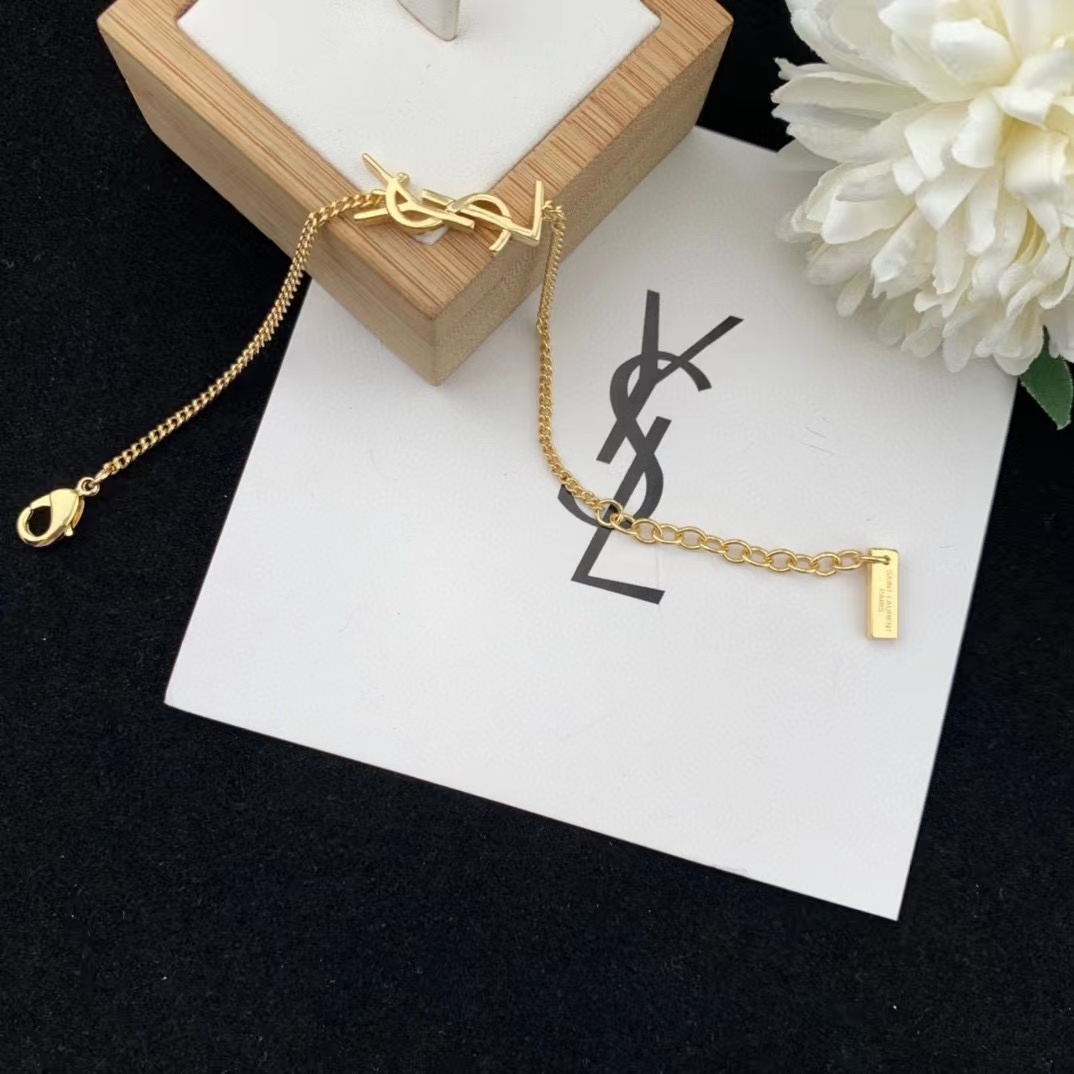 Saint Laurent Opyum Charm Bracelet In Gold Brass - DopestKickz