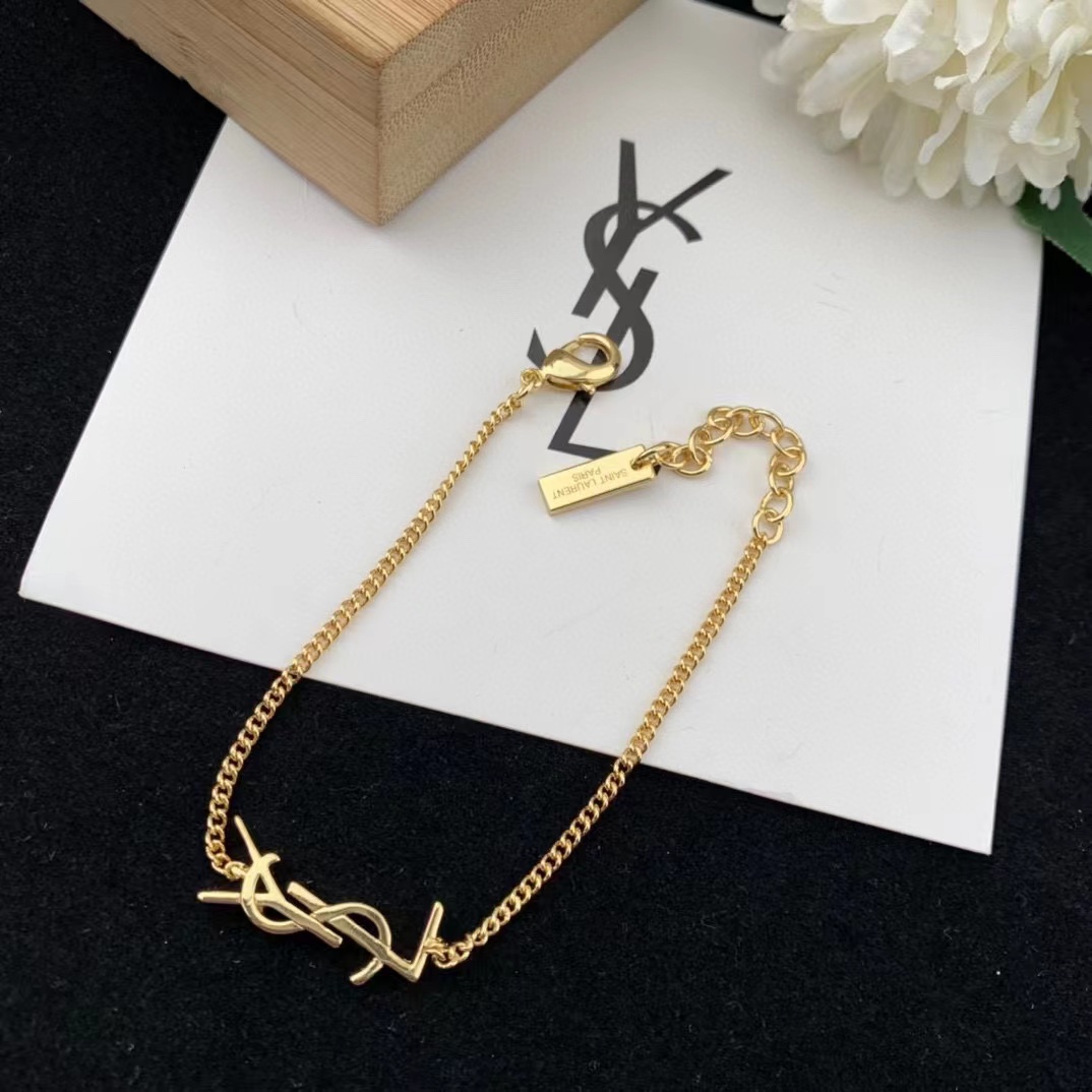 Saint Laurent Opyum Charm Bracelet In Gold Brass - DopestKickz