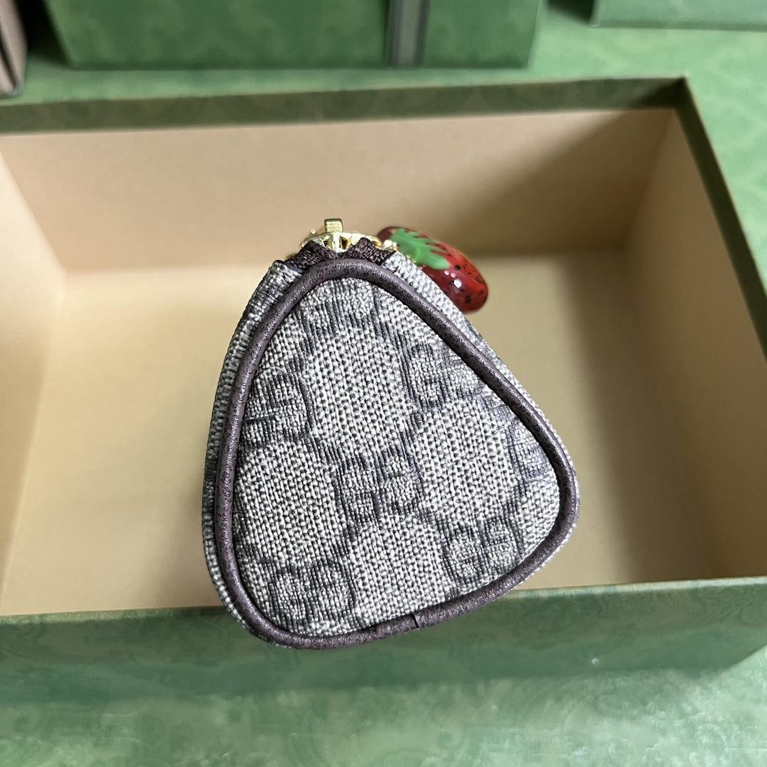 Gucci Coin Purse With Double G Strawberry  - DopestKickz