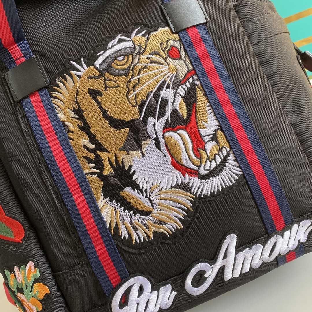 Gucci Techno Canvas Embroidered Tiger Black(32-45-14cm) - DopestKickz