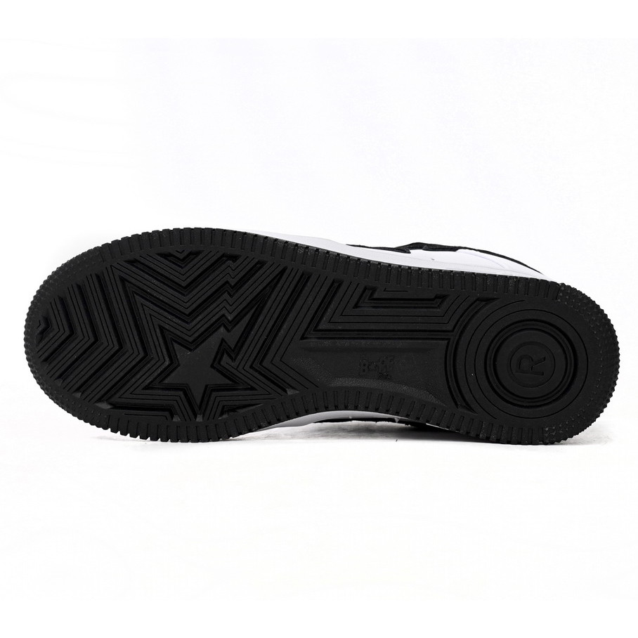 Bape Sta Sta Low White And Black Tick Sneaker     1173-191-912  - DopestKickz
