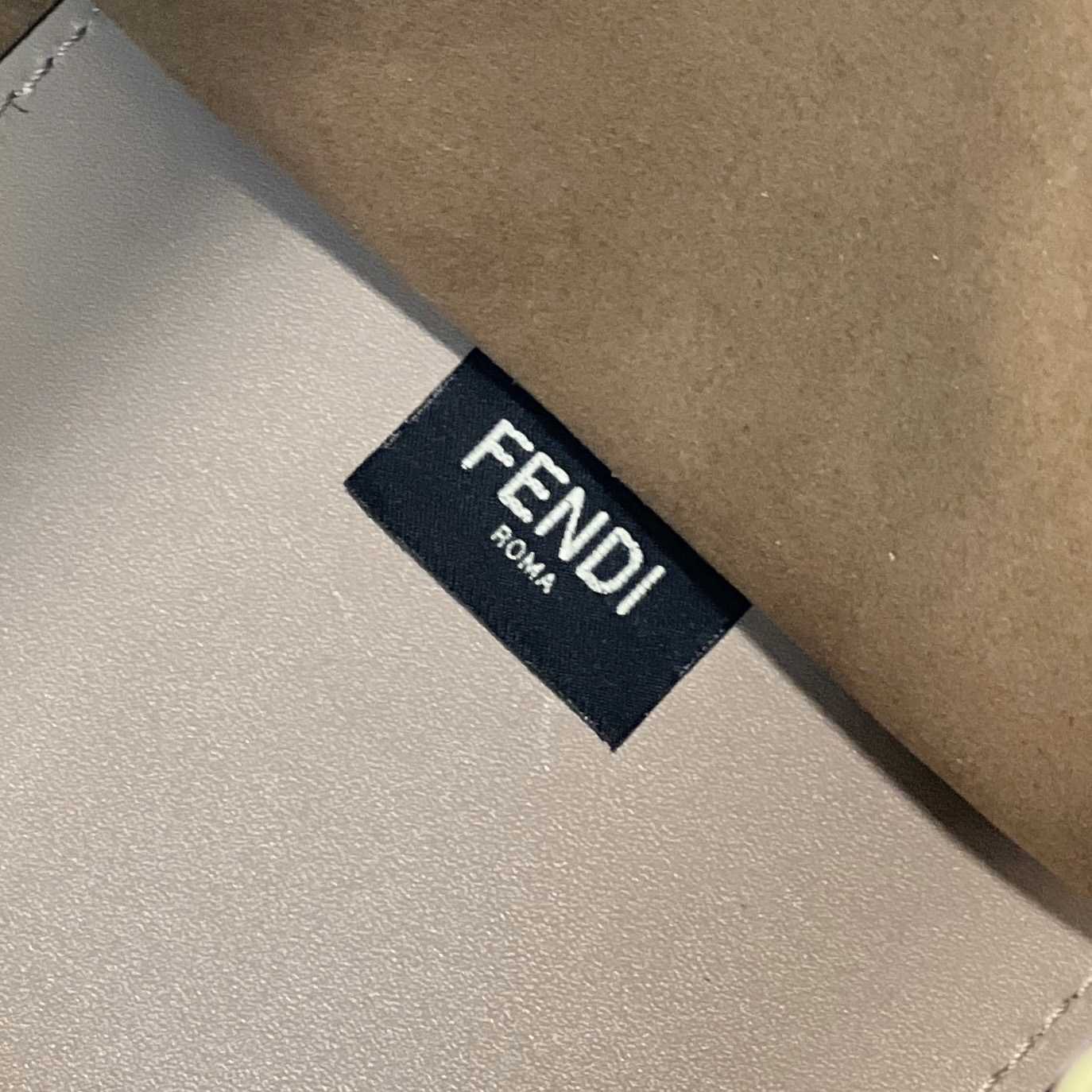 Fendi Sunshine Medium Beige Leather And Elaphe Shopper - DopestKickz