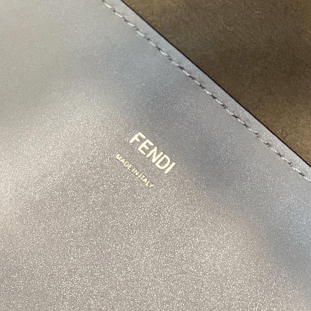Fendi Sunshine Medium Beige Leather And Elaphe Shopper - DopestKickz