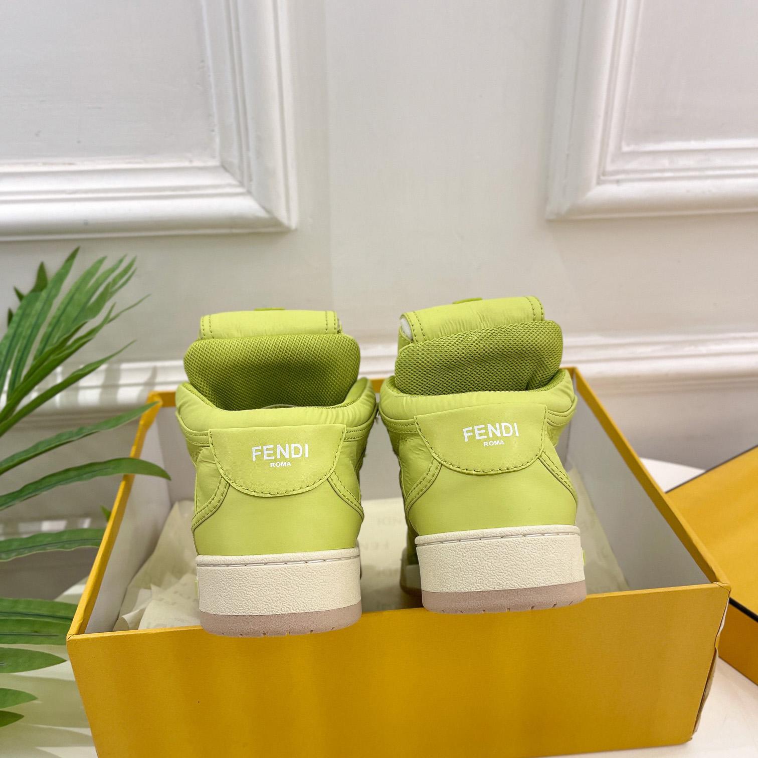 Fendi Match Acid Green Nylon High-Tops Sneaker - DopestKickz