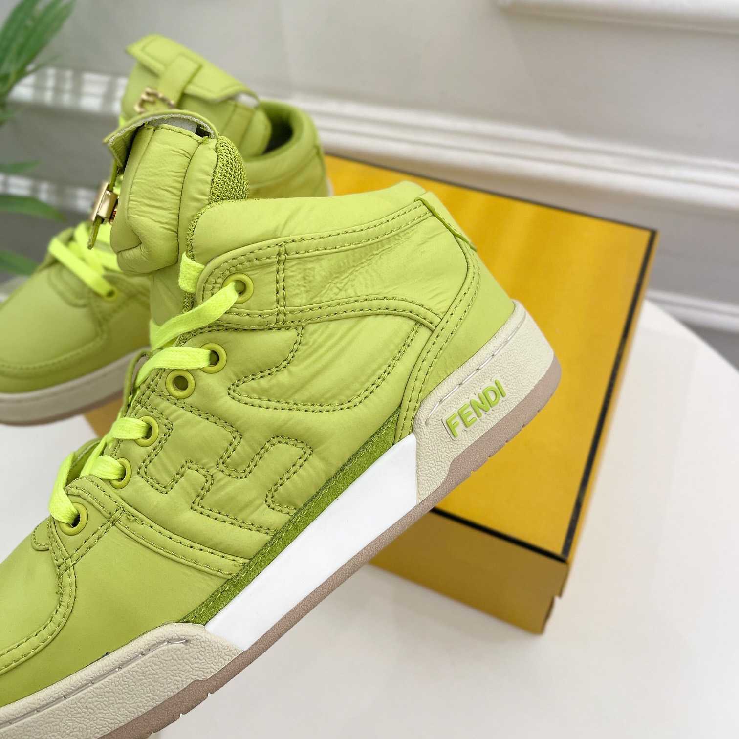 Fendi Match Acid Green Nylon High-Tops Sneaker - DopestKickz